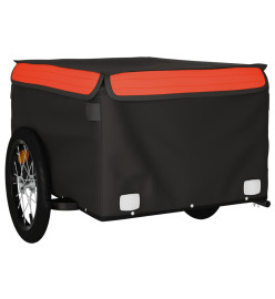 Remorque pour vélo noir et orange 45 kg fer