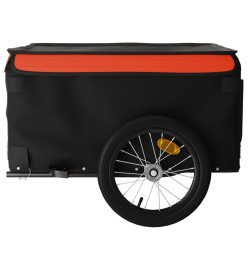 Remorque pour vélo noir et orange 45 kg fer