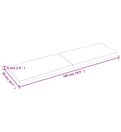 Étagère murale marron clair 180x50x6cm bois chêne massif traité