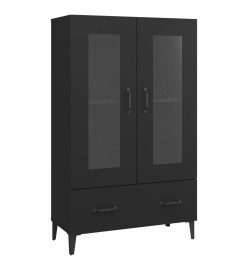 Buffet haut noir 70x31x115 cm bois d'ingénierie