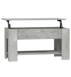 Table basse Gris béton 101x49x52 cm Bois d'ingénierie