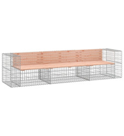 Banc jardin design gabion 287x71x65,5 cm bois massif de douglas