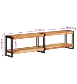 Meuble TV 160x30x40 cm bois d'acacia massif