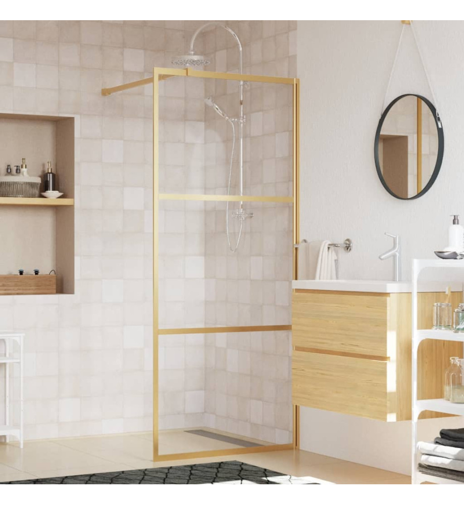 Paroi de douche avec verre ESG transparent doré 90x195 cm