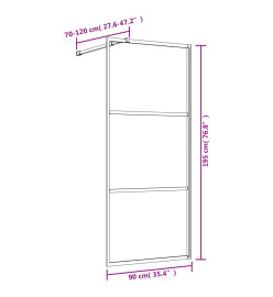 Paroi de douche avec verre ESG transparent doré 90x195 cm