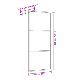 Paroi de douche avec verre ESG transparent doré 80x195 cm