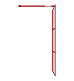 Paroi de douche avec verre ESG transparent rouge 115x195 cm