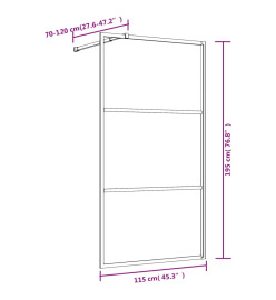 Paroi de douche avec verre ESG transparent rouge 115x195 cm