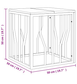 Table basse argenté acier inoxydable et bois massif d'acacia