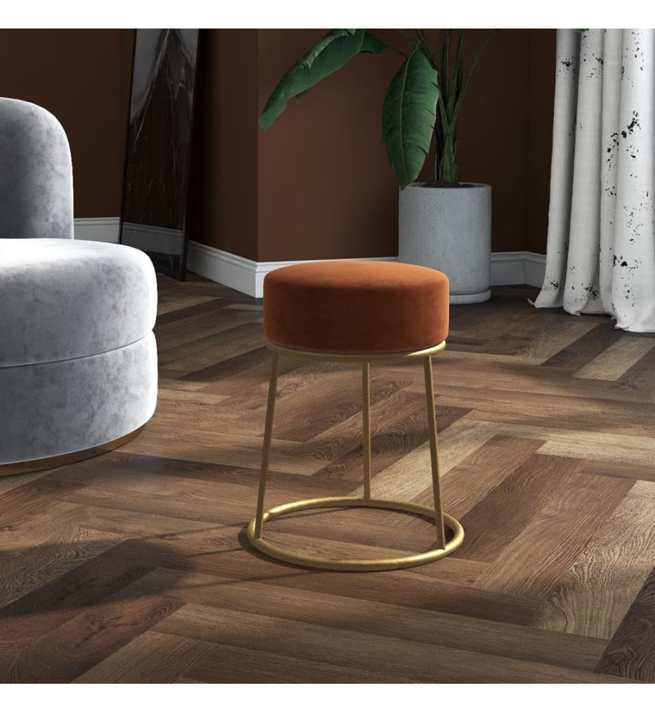 Tabouret rond Marron Velours