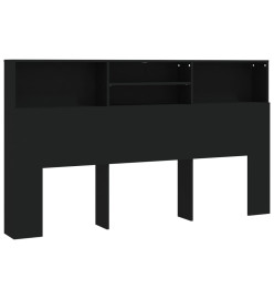 Armoire de tête de lit Noir 180x19x103,5 cm