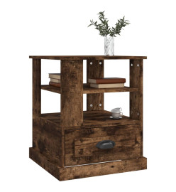 Table d'appoint chêne fumé 50x50x60 cm bois d'ingénierie