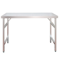 Table de travail de cuisine avec étagère 120x60x115 cm Inox