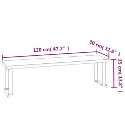 Table de travail de cuisine avec étagère 120x60x115 cm Inox