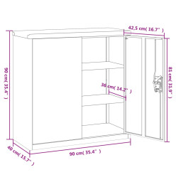 Classeur blanc 90x40x90 cm acier