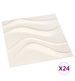 Panneaux muraux 3D 24 pcs 0,5x0,5 m 6 m²