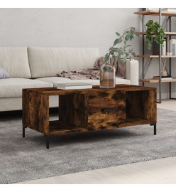 Table basse chêne fumé 102x50x40 cm bois d'ingénierie