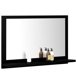 Miroir de salle de bain Noir 60x10,5x37 cm Aggloméré