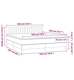 Lit à sommier tapissier avec matelas Taupe 180x200 cm Tissu