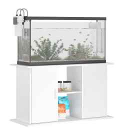 Support d'aquarium blanc brillant 101x41x58cm bois d'ingénierie