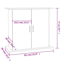 Support pour aquarium noir 81x36x73 cm bois d'ingénierie