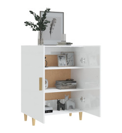 Buffet Blanc brillant 70x34x90 cm Bois d'ingénierie