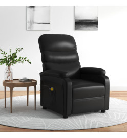 Fauteuil électrique de massage Noir Similicuir