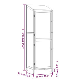 Remise de jardin Marron 55x52x174,5 cm Bois de sapin solide