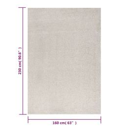 Tapis shaggy à poils longs Crème 160x230 cm