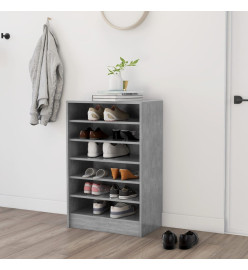 Armoire à chaussures Gris béton 60x35x92 cm Aggloméré