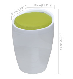 Tabouret Blanc et vert Similicuir