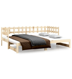 Lit coulissant 2x(90x190) cm Bois de pin massif