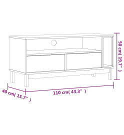 Meuble TV FLAM 110x40x50 cm bois massif de pin