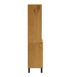 Buffet avec portes vitrées FLAM 80x40x180 cm bois massif de pin