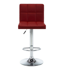 Tabourets de bar lot de 2 rouge bordeaux similicuir