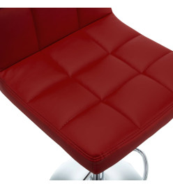 Tabourets de bar lot de 2 rouge bordeaux similicuir