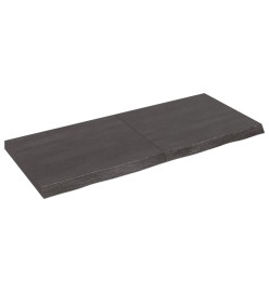 Étagère murale gris foncé 140x60x6 cm bois chêne massif traité