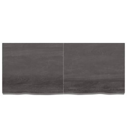 Étagère murale gris foncé 140x60x6 cm bois chêne massif traité