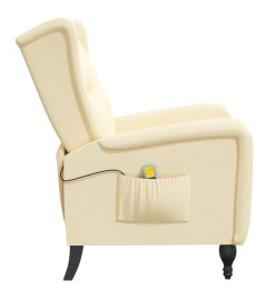 Fauteuil de massage inclinable crème velours