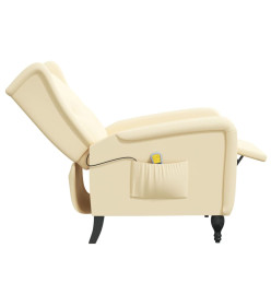 Fauteuil de massage inclinable crème velours