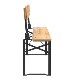 Ensemble de tables à bière pliantes 3 pcs bois massif de sapin