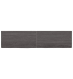 Étagère murale gris foncé 160x40x6 cm bois chêne massif traité