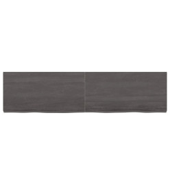 Étagère murale gris foncé 120x30x4 cm bois chêne massif traité