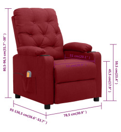 Fauteuil de massage Rouge bordeaux Tissu