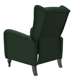 Fauteuil de massage inclinable vert foncé velours