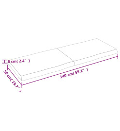 Dessus de table bois chêne massif non traité bordure assortie