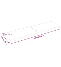 Comptoir de salle de bain gris foncé 220x60x6 cm bois traité