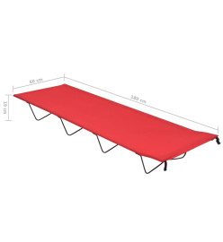 Lits de camping 2 pcs 180x60x19 cm Tissu Oxford et acier Rouge