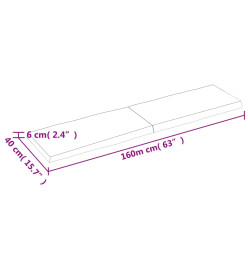 Dessus de table bois chêne massif non traité bordure assortie