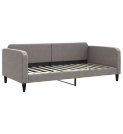 Lit de jour avec lit gigogne taupe 100x200 cm tissu